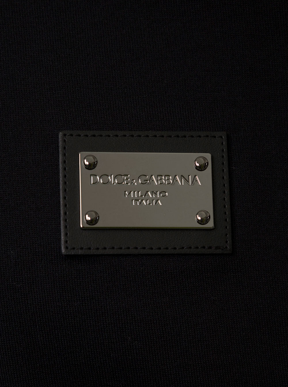 Black T-Shirt With Logo Tag Detail On The Front Cotton Man Tshirts And Polo Shirts