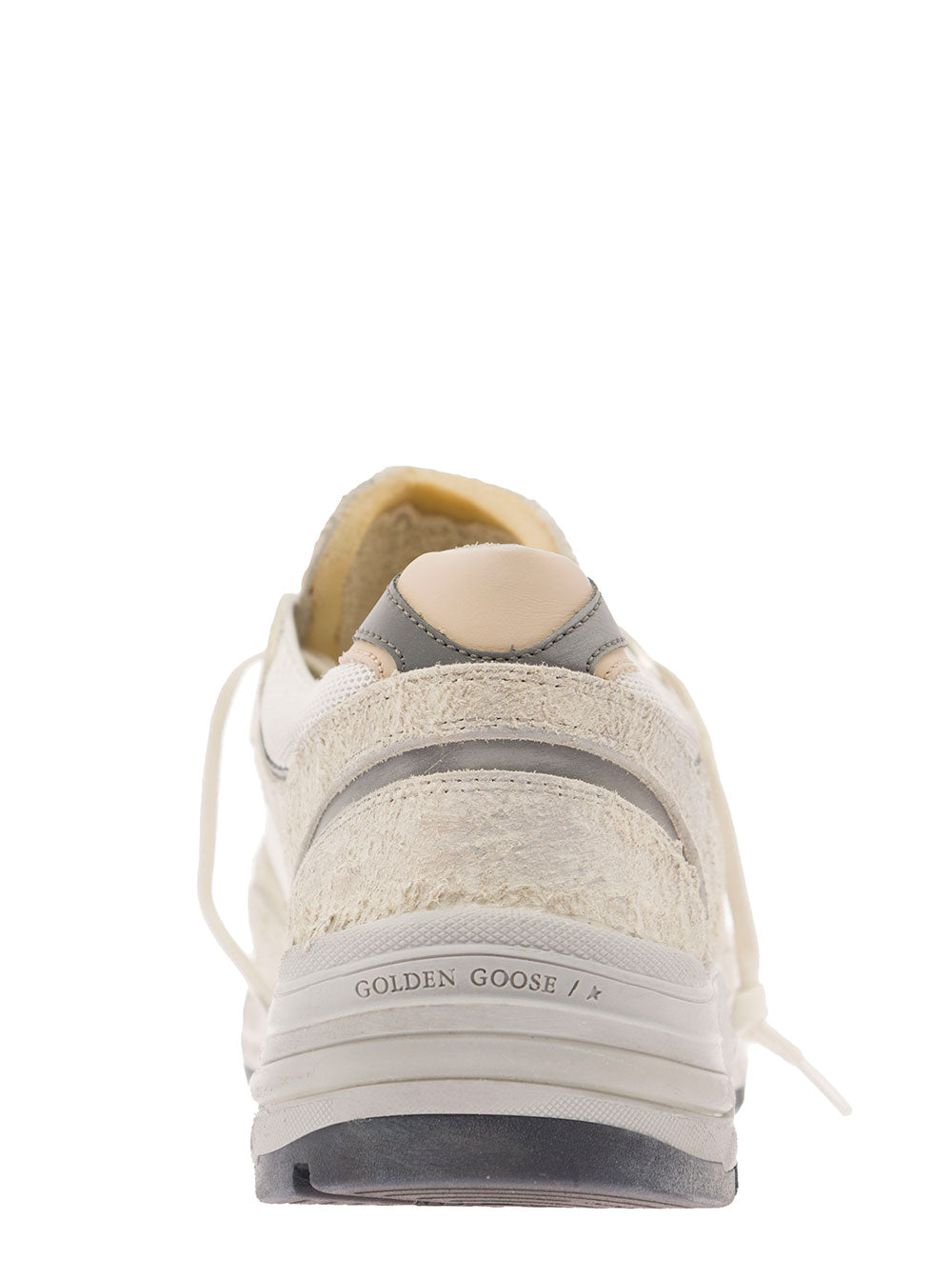 White Low-Top Sneakers With Suede Inserts And Side Star Leather Man