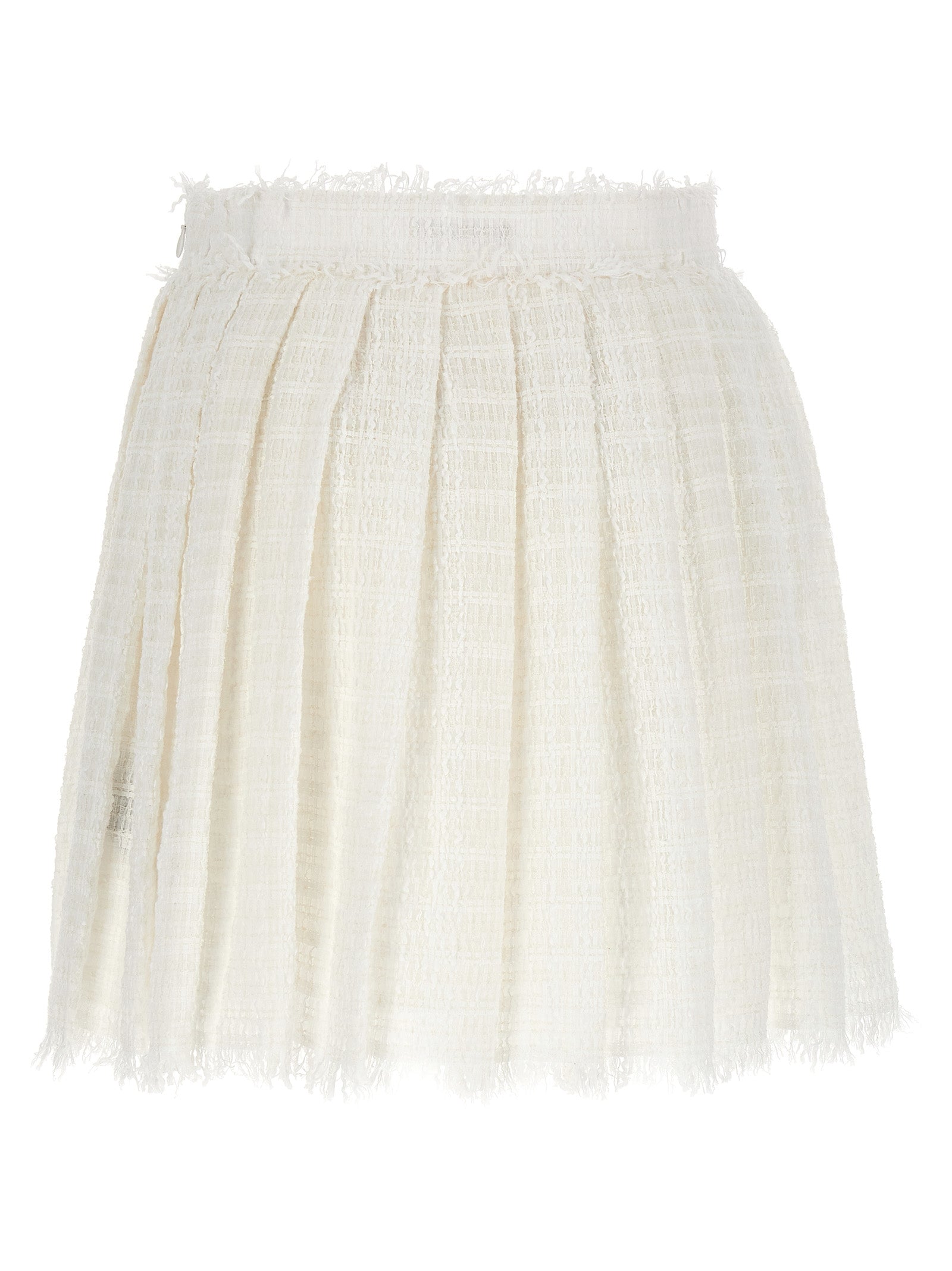 Tweed Skater Skirt White