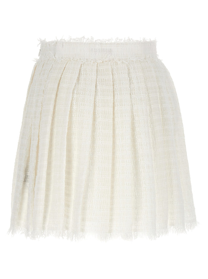 Tweed Skater Skirt White