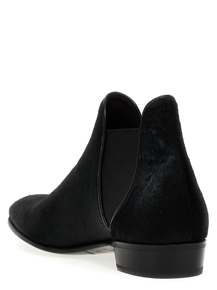 Calf hair ankle boots Black Leather Boots