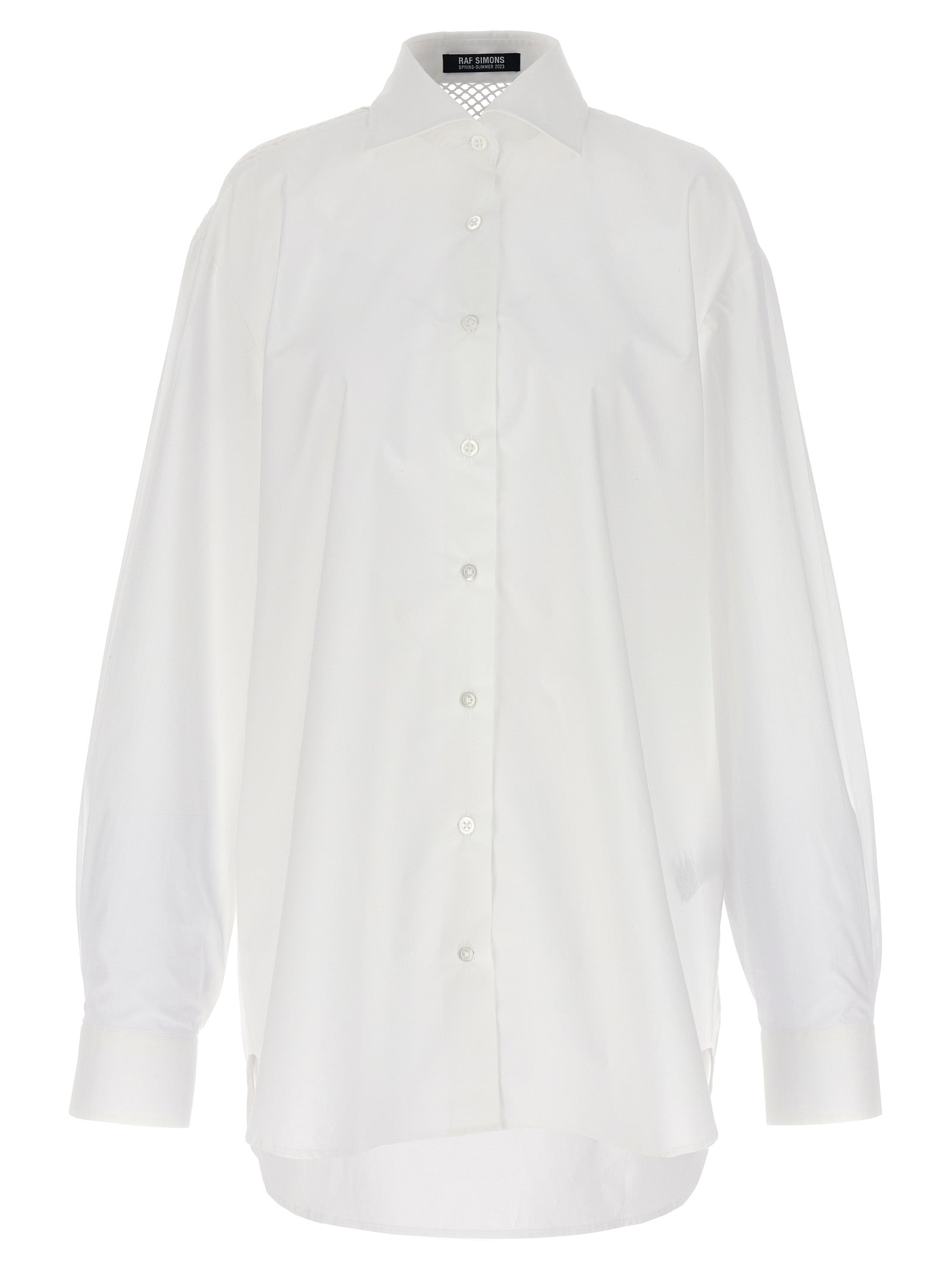 Mesh insert shirt White Cotton Shirt, Blouse