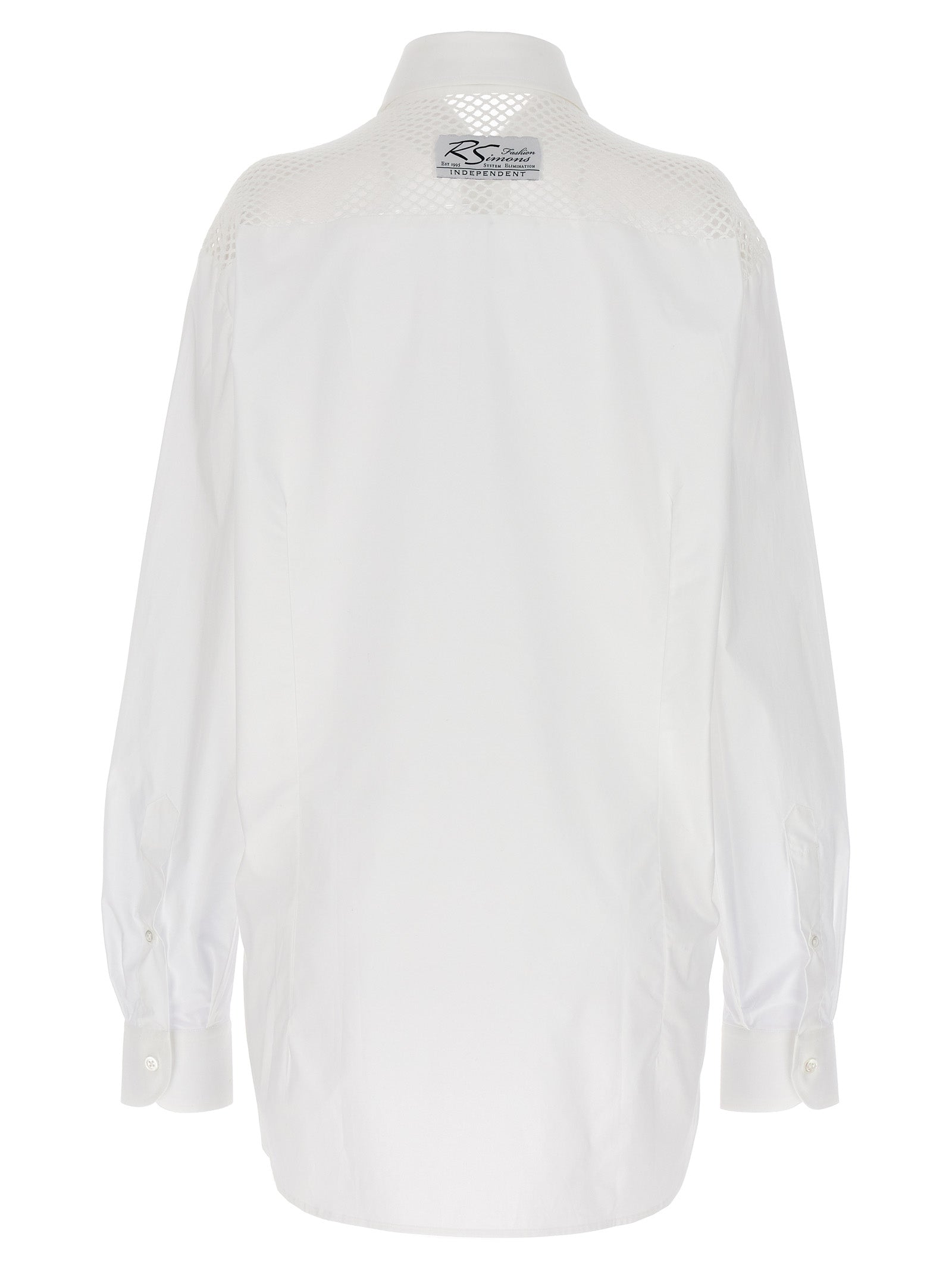 Mesh insert shirt White Cotton Shirt, Blouse