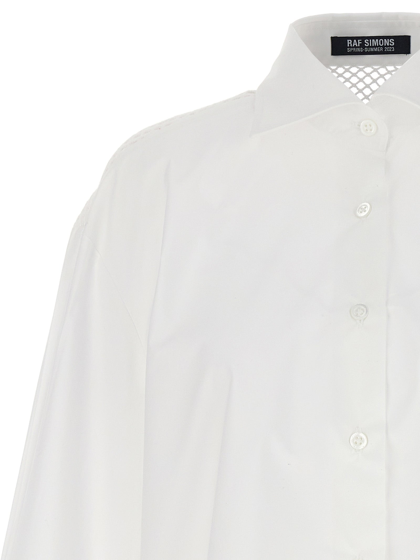Mesh insert shirt White Cotton Shirt, Blouse