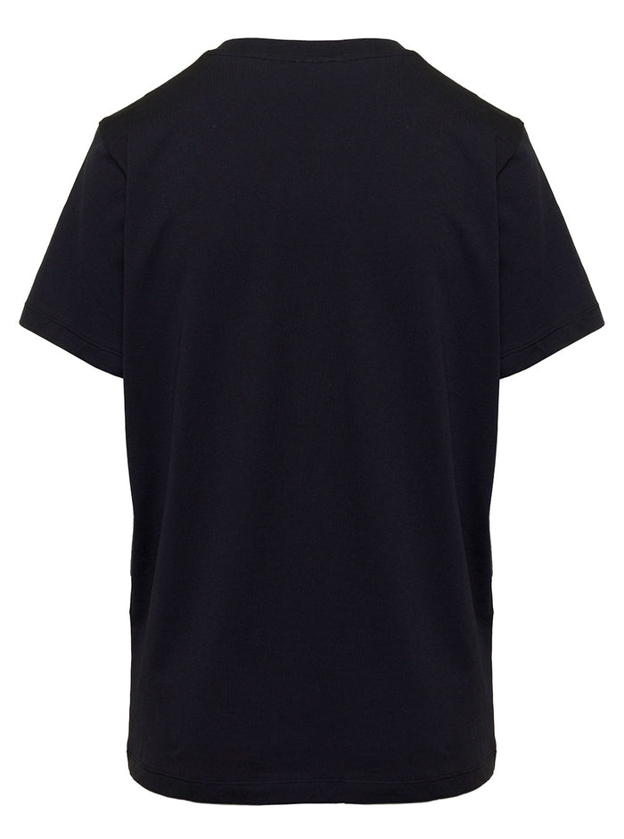 Black T-Shirt With Dolphin Graphic Print Cotton Woman Organic Tshirts And Polo Shirts
