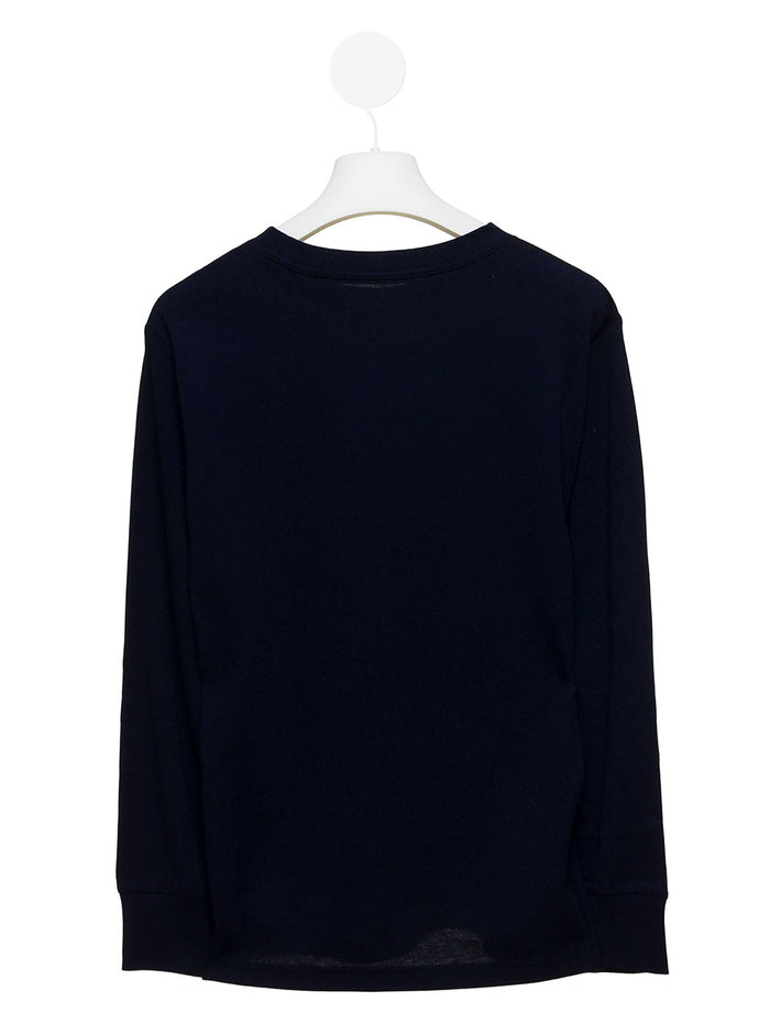 Polo Ralph Lauren Kids Baby Boys Blue Printed Sweater Blu Cotton Jersey