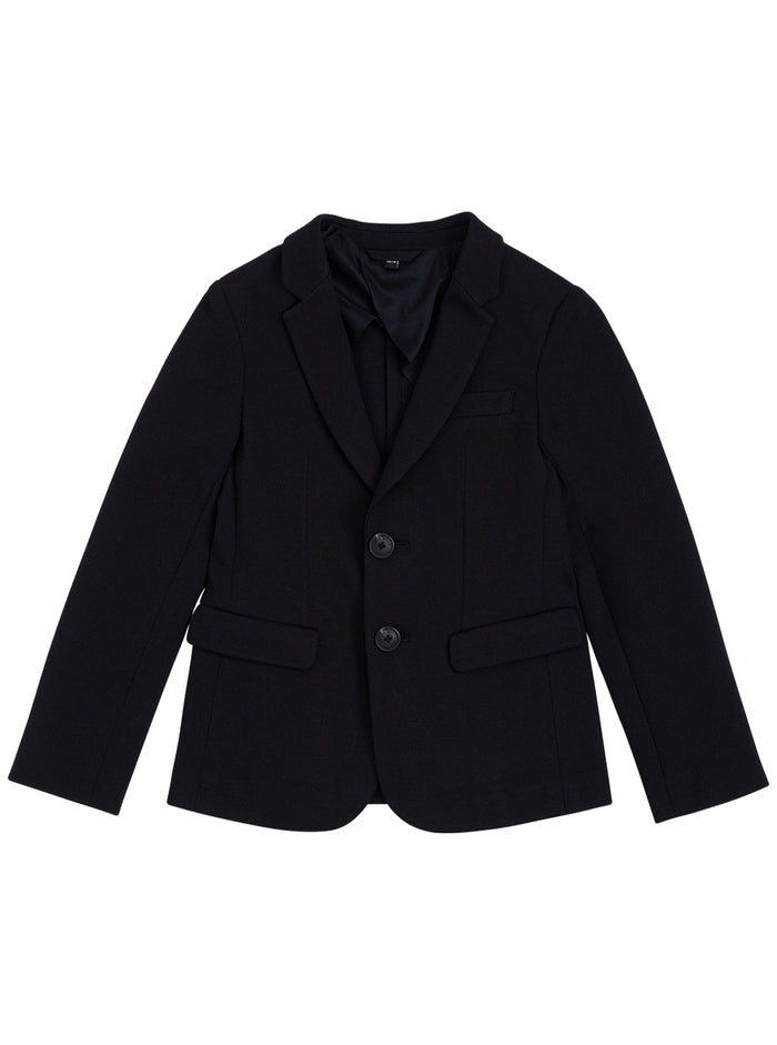 Black Viscose Blend Blazer Blu Polyamide Elastane Blazers