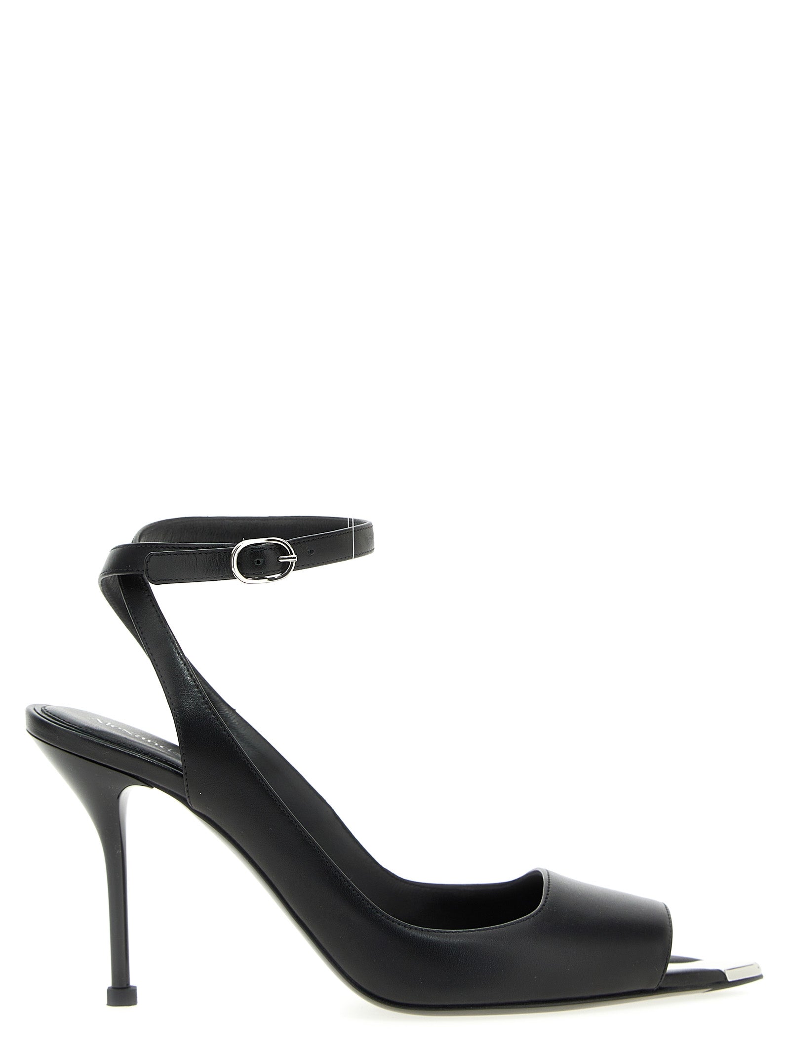 Punk Sandals Black Calfskin Leather (bos Taurus)
