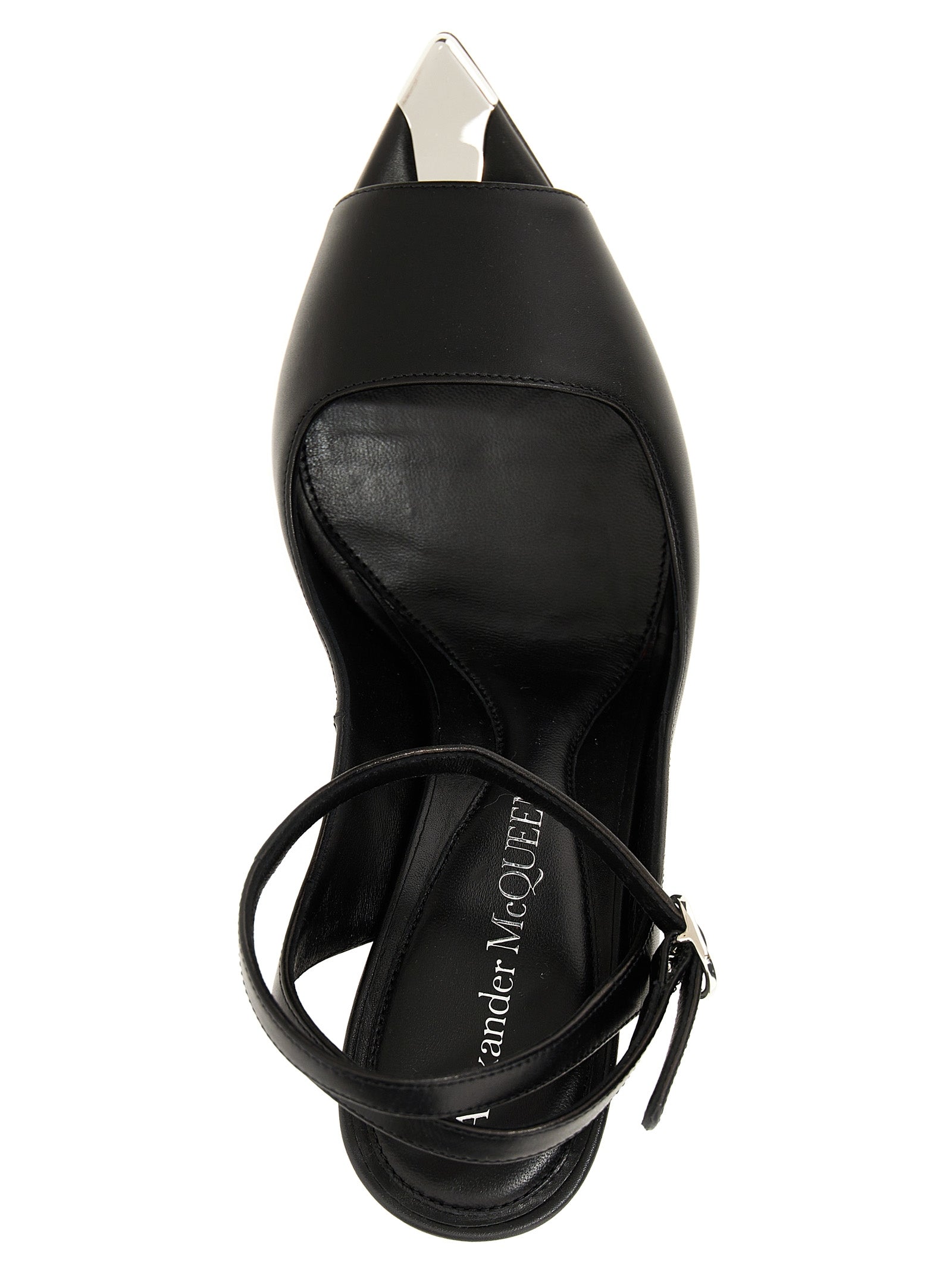 Punk Sandals Black Calfskin Leather (bos Taurus)