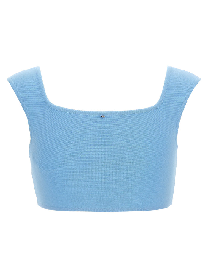 Fulmine top Light Blue Cotton Tops