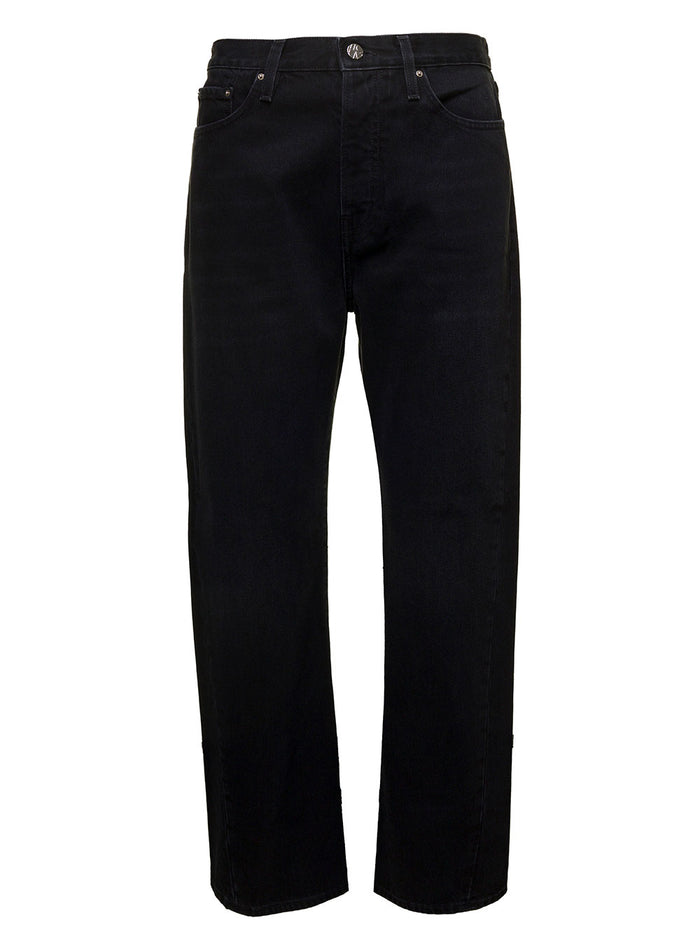 Straight Leg Jeans Black Cotton Woman Organic