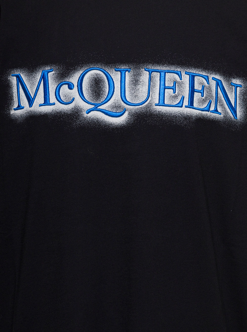 Black Crewneck T-Shirt With Logo Print At The Front Cotton Man Tshirts And Polo Shirts