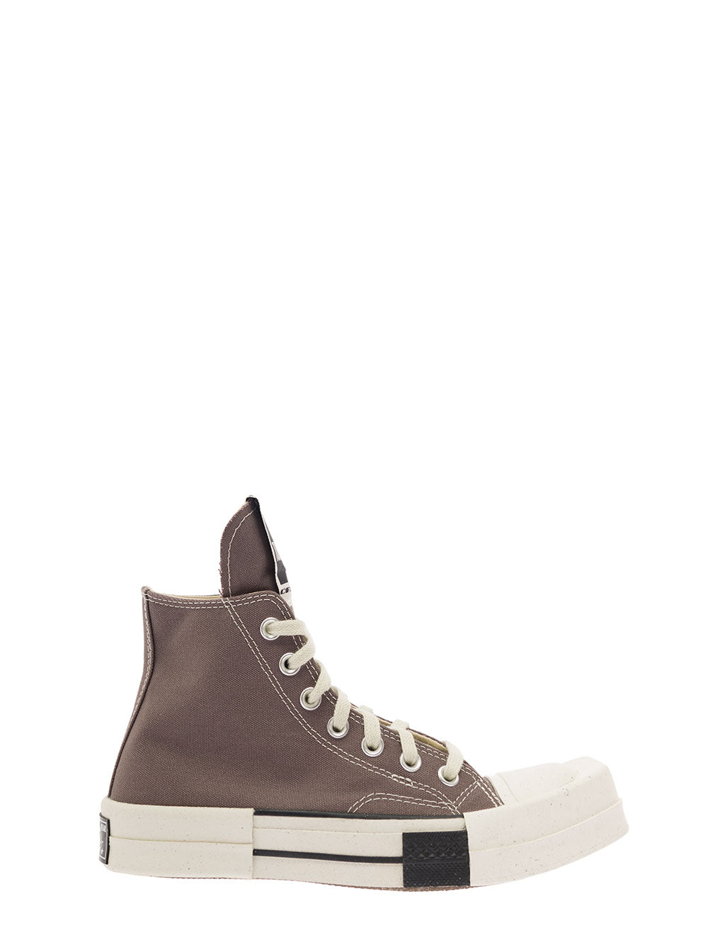Turbodrk Dark Grey High-Top Sneakers With Chunky Sole Canvas Man Cotton