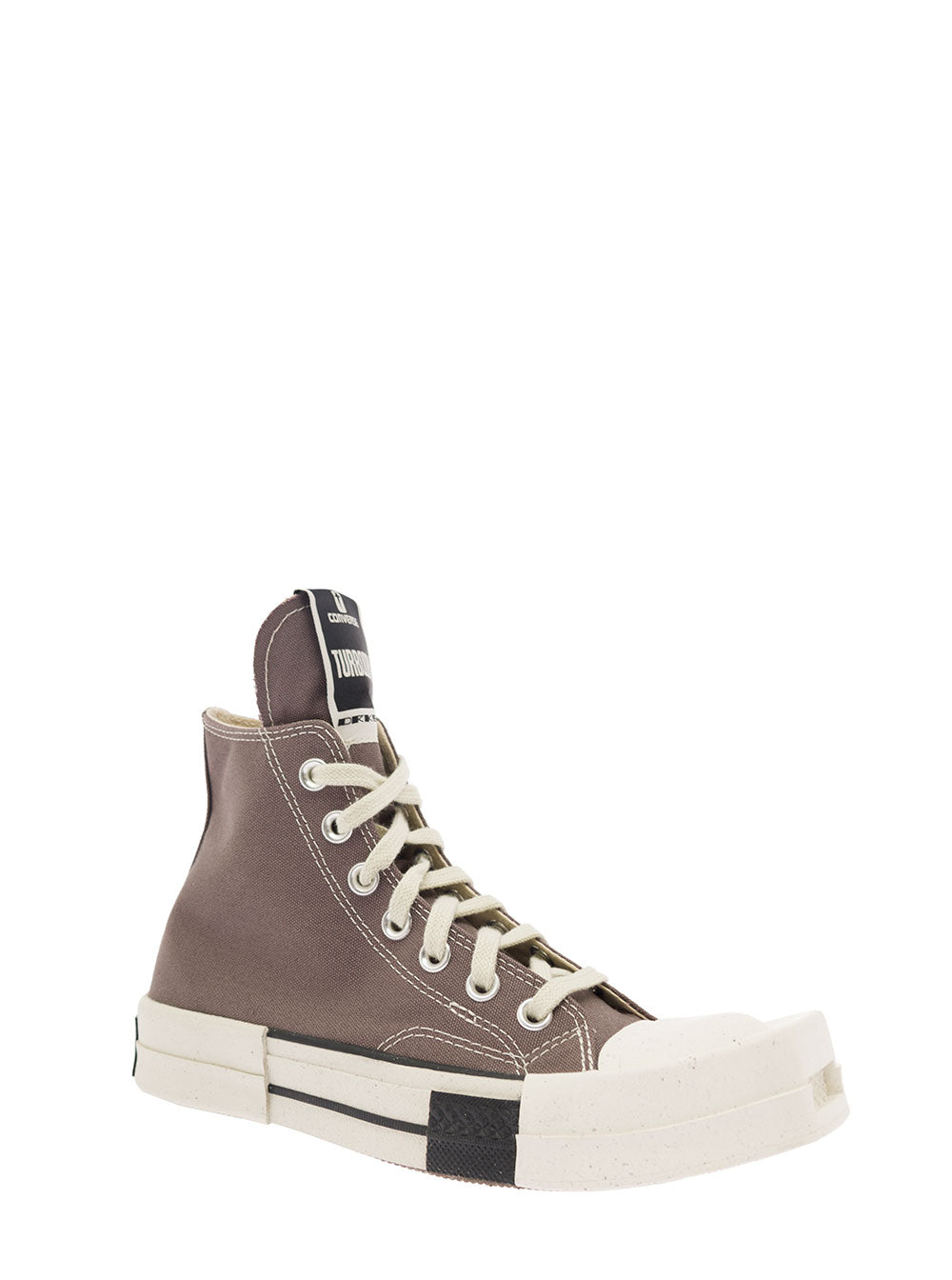 Turbodrk Dark Grey High-Top Sneakers With Chunky Sole Canvas Man Cotton