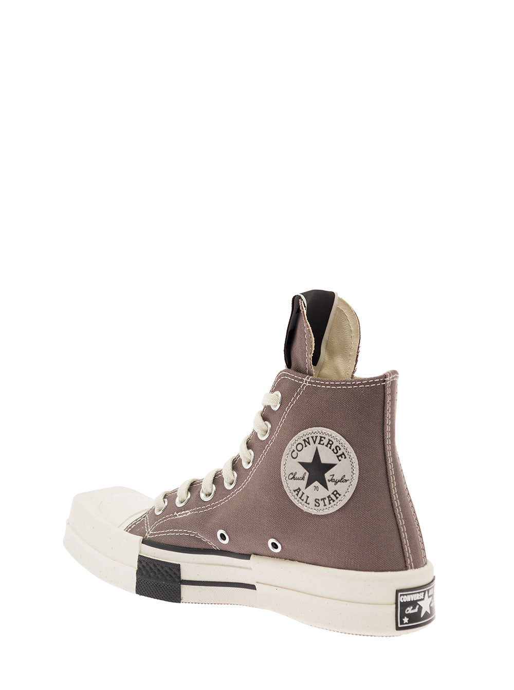 Turbodrk Dark Grey High-Top Sneakers With Chunky Sole Canvas Man Cotton