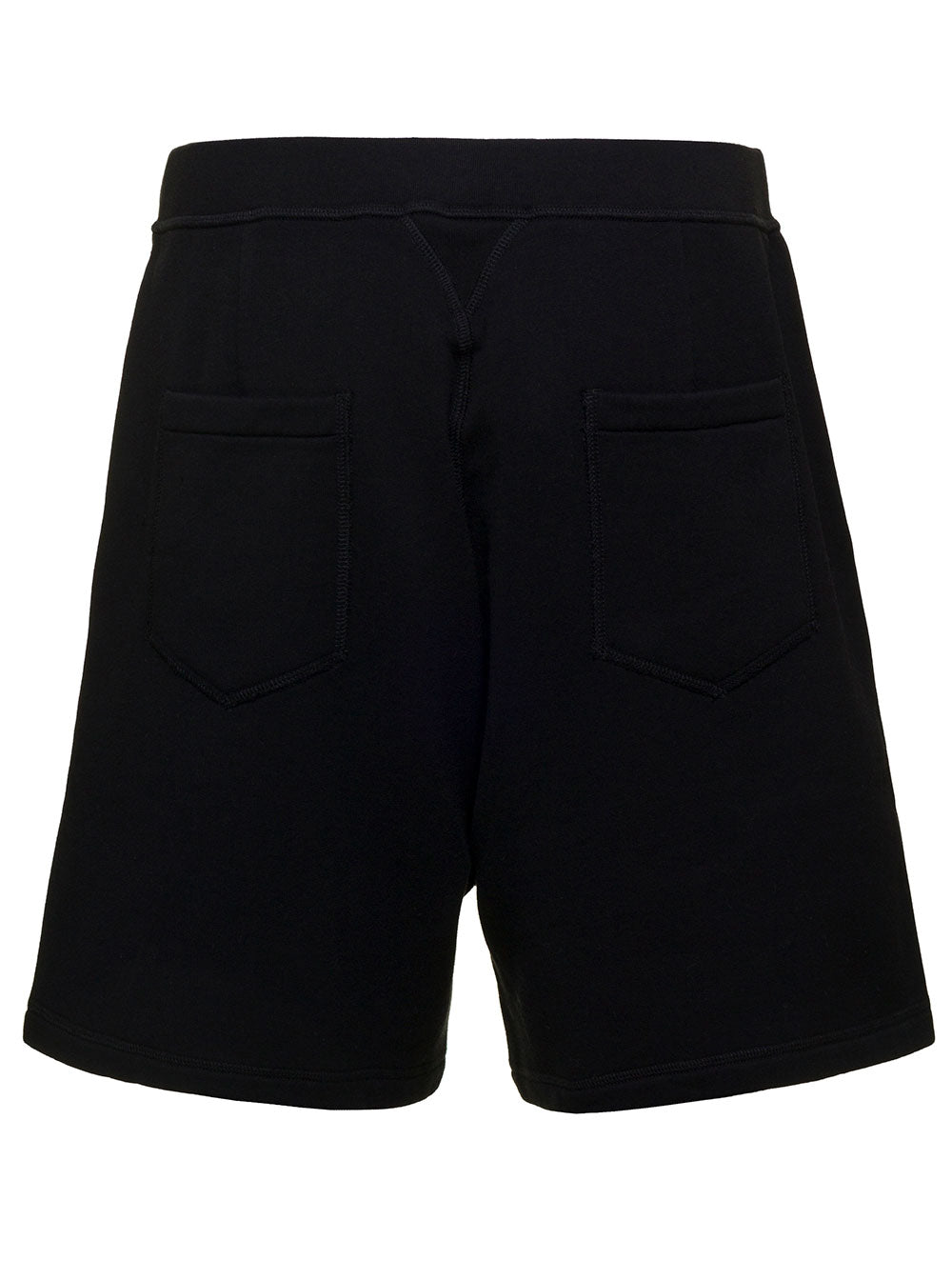 Black Icon Bermuda Shorts Cotton Man And