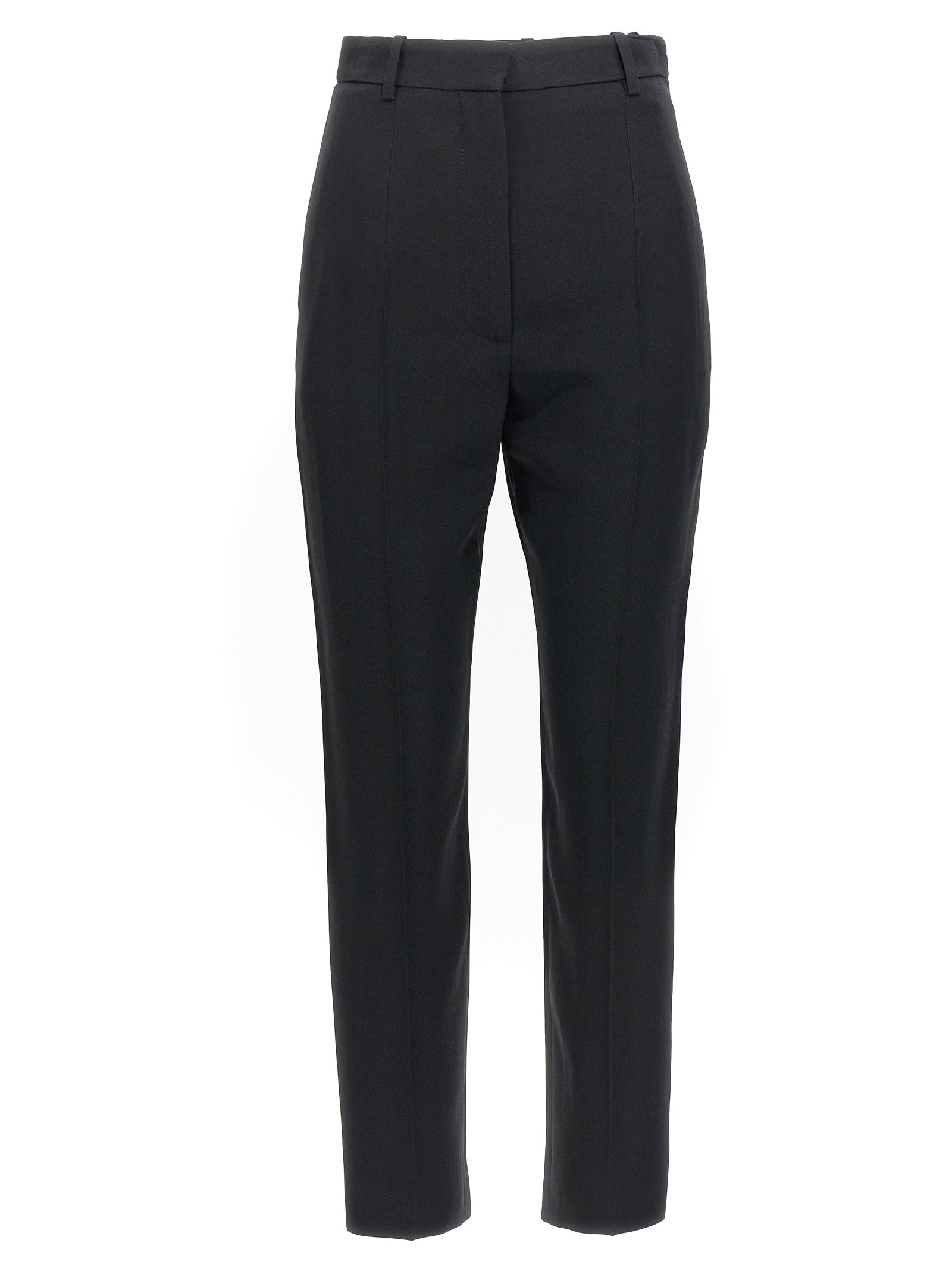 Crêpe cigarette pants Black