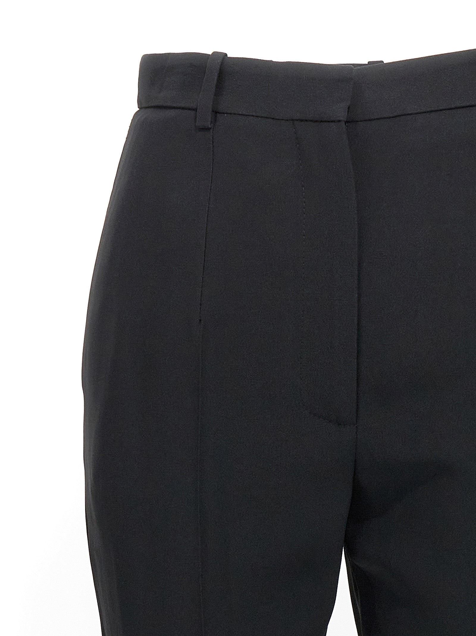 Crêpe cigarette pants Black