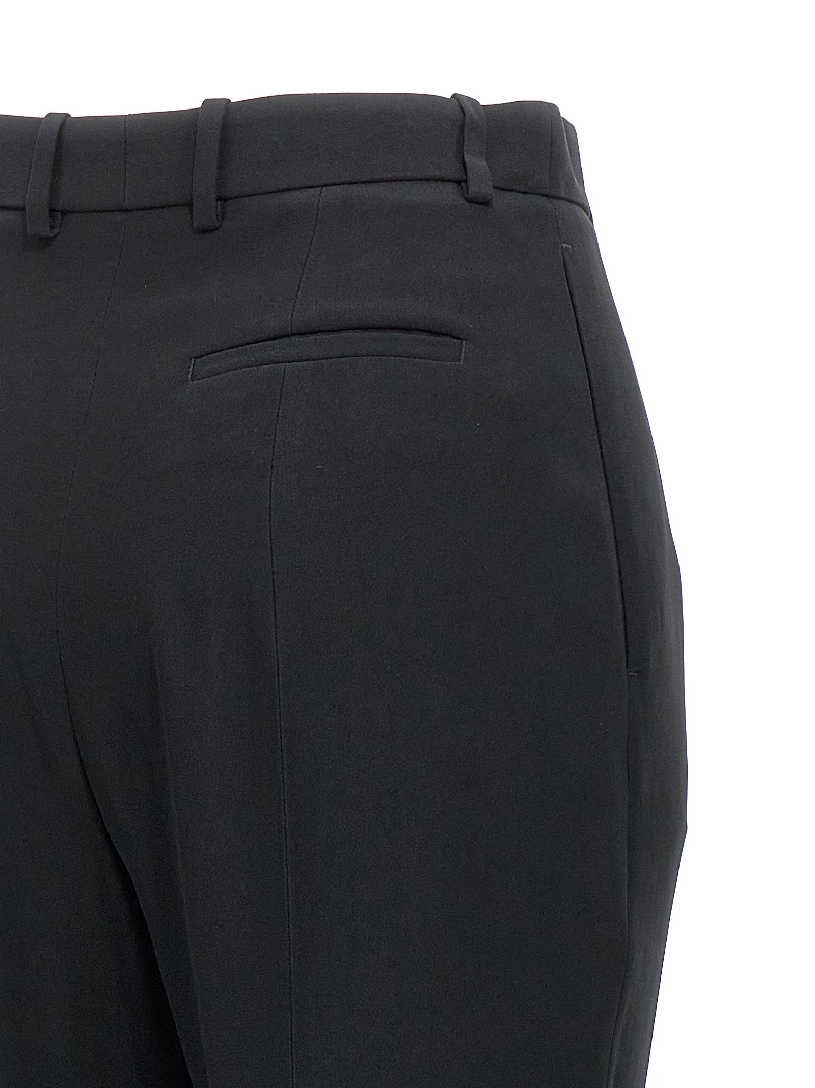 Crêpe cigarette pants Black
