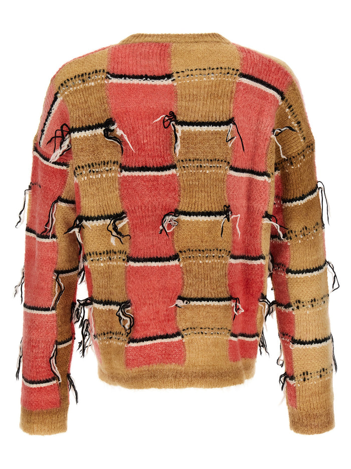 Fringed Multicolor Sweater Sweater, Cardigans