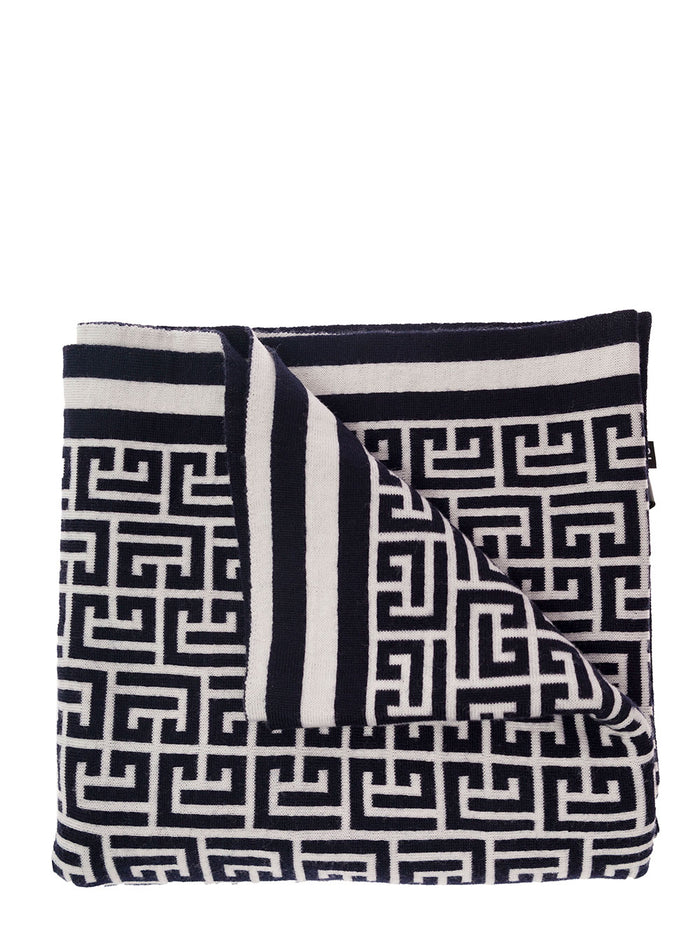 Monogram Wool Scarf Black Scarfs And Foulards
