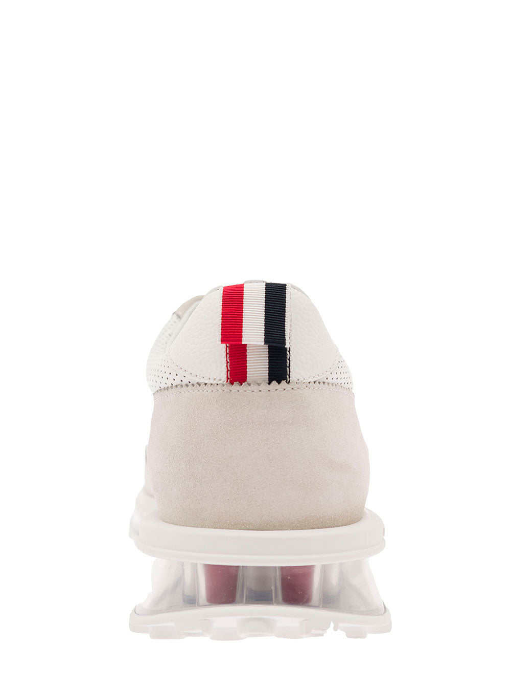 Low-Top Sneakers With Rwb Stripe White Leather Man Calf