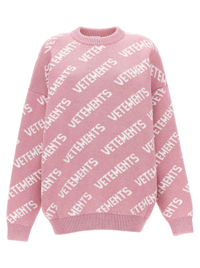 Lurex Monogram Sweater Pink Sweater, Cardigans