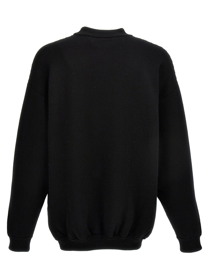 Vetements Paris Sweater Black Merino Wool Sweater, Cardigans