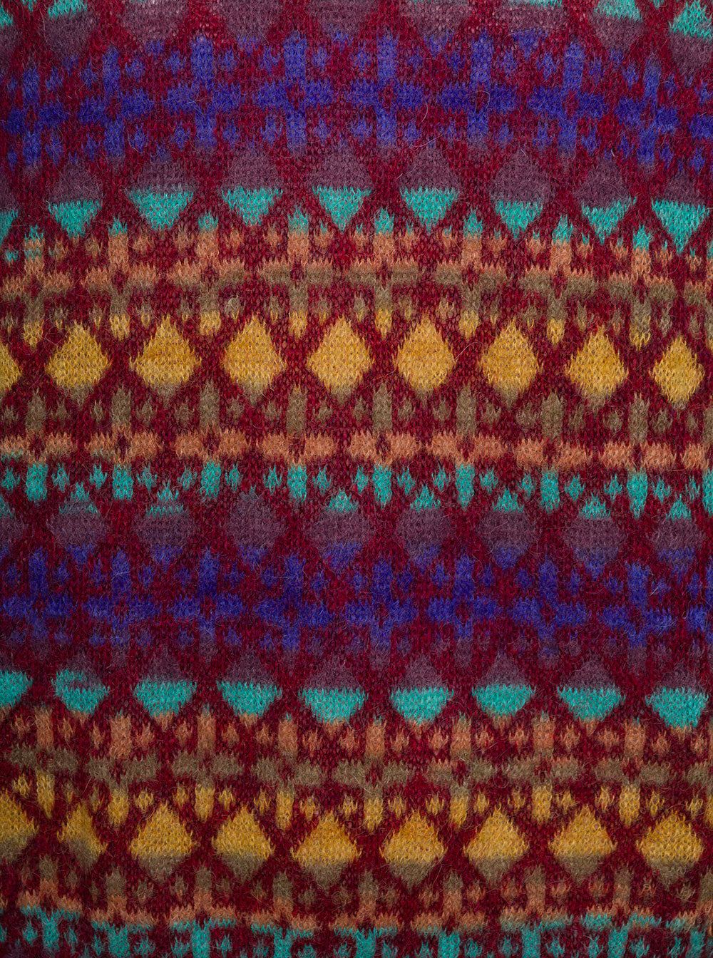 Multicolor Crewneck Sweater With Jacquard Motif Wool Man Mohair Polyamide Alpaca Jersey