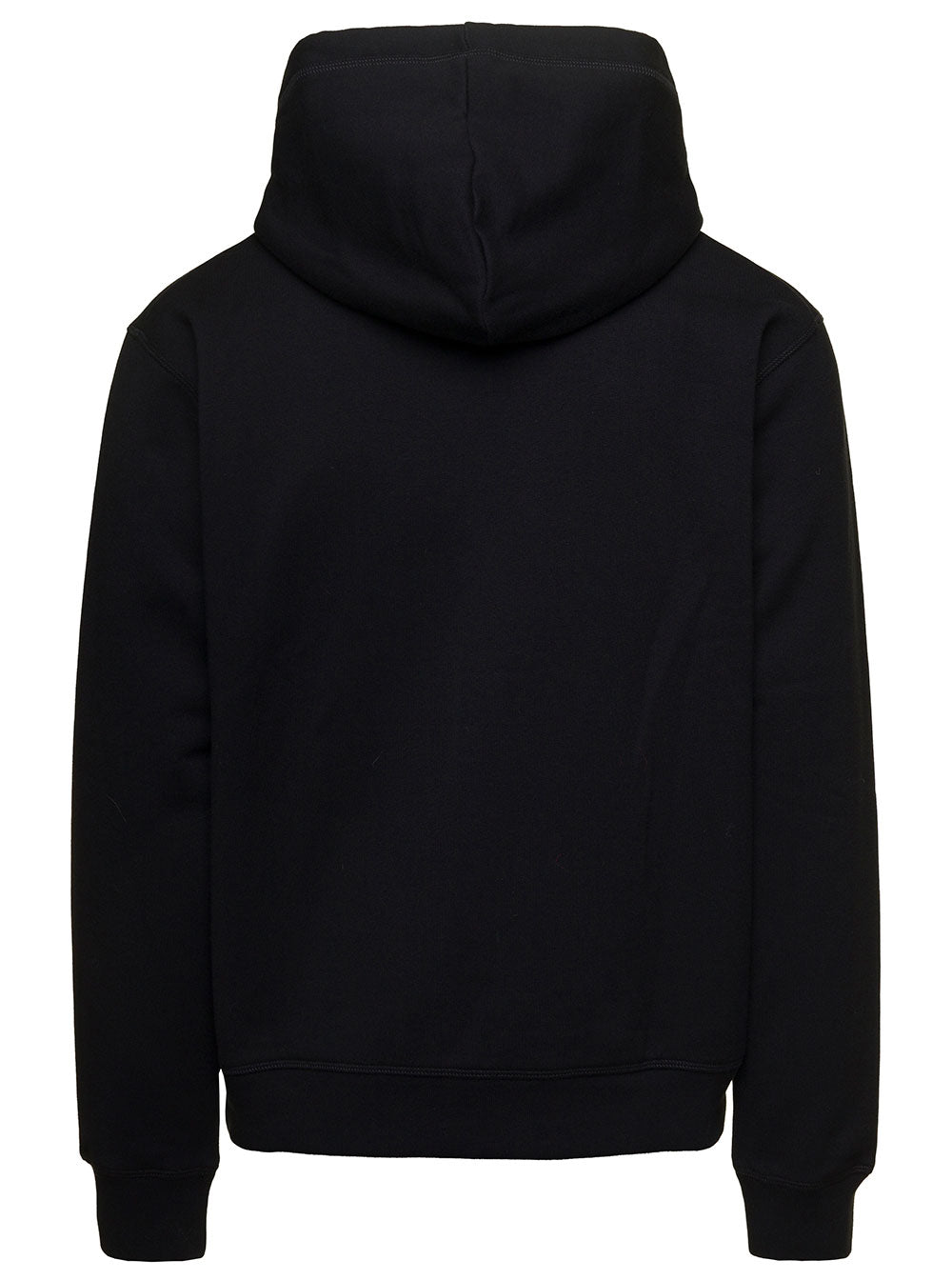 Black Hoodie With D-Squared2 Icon Print Cotton Man Sweatshirts