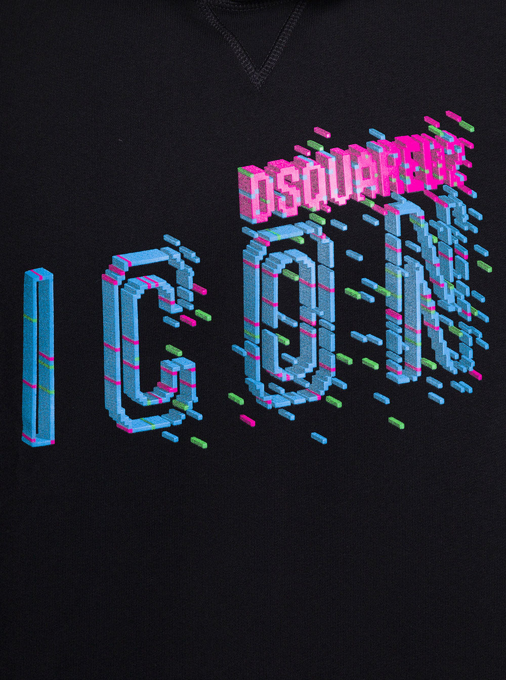Black Hoodie With D-Squared2 Icon Print Cotton Man Sweatshirts