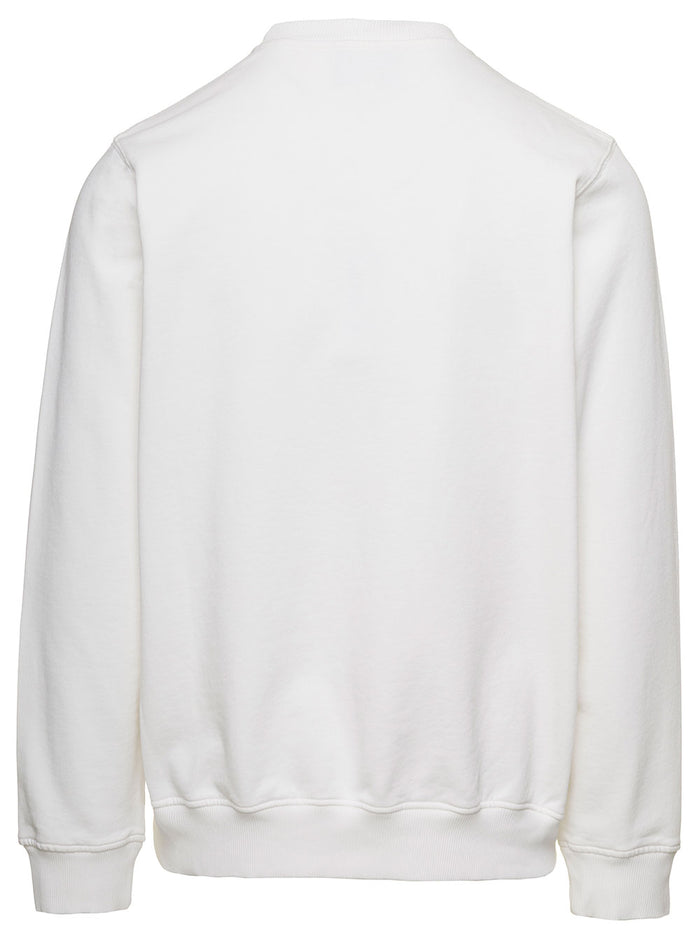 Sweatshirt With Embroidered Casa Way Logo White Cotton Woman Organic Sweatshirts