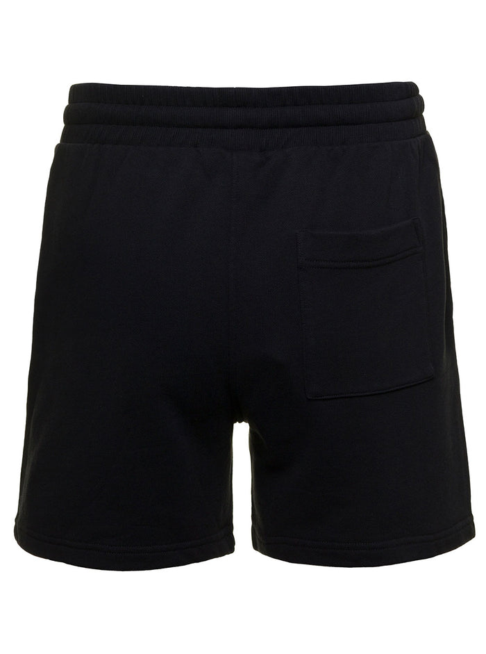 Sweatshorts With Cactus And Orange Logo Patch Black Cotton Woman Organic Shorts Bermuda