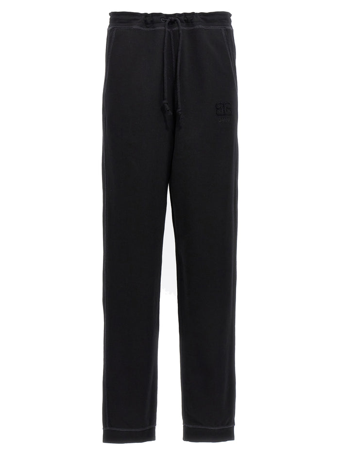 Logo Embroidered Joggers Black Organic Cotton