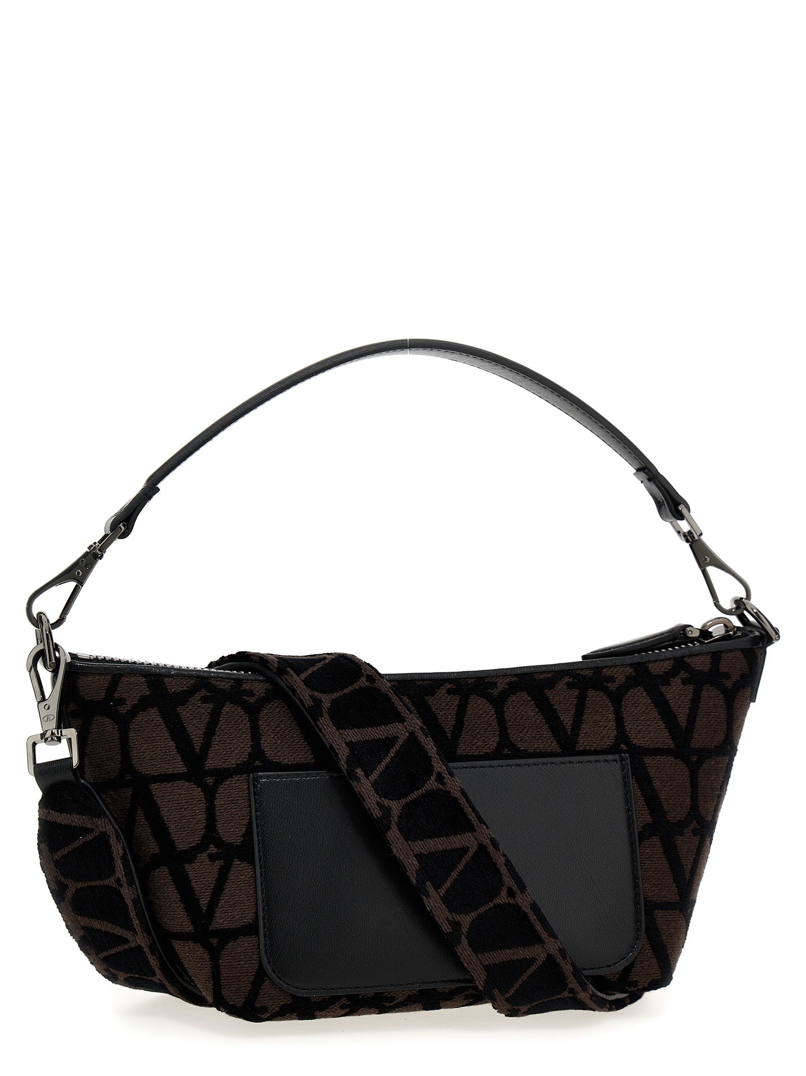 Valentino Garavani Toile Iconographe Crossbody Bag Brown