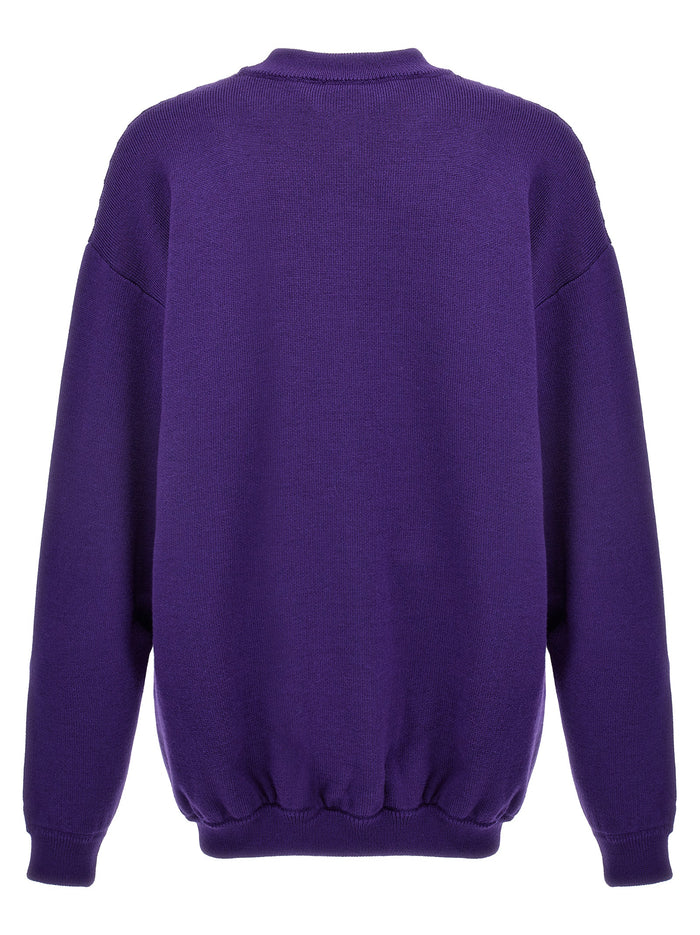 Vetements Paris Sweater Purple Merino Wool Sweater, Cardigans