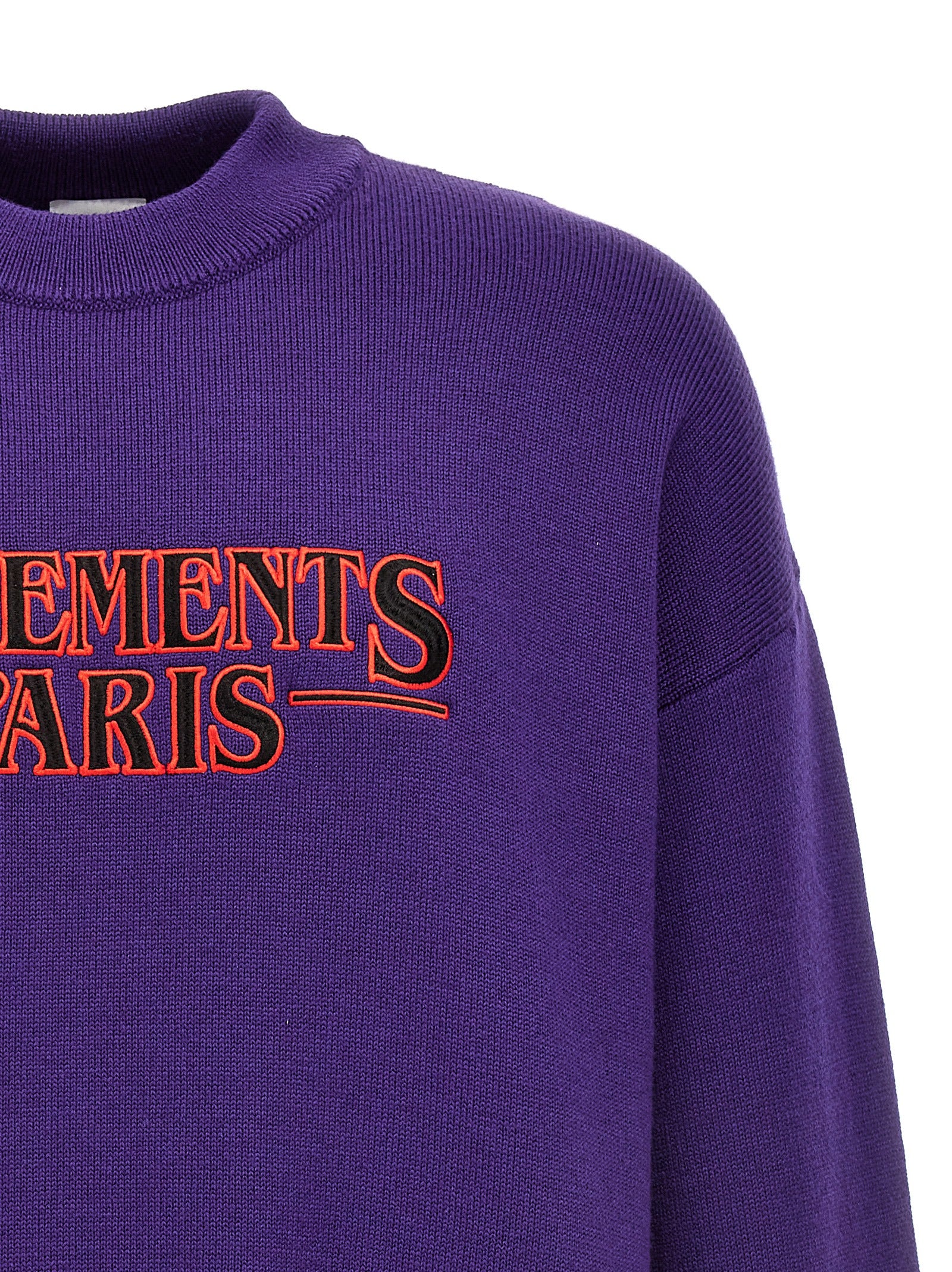 Vetements Paris Sweater Purple Merino Wool Sweater, Cardigans