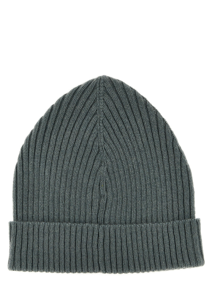 English ribbed beanie Green Cashmere Hat