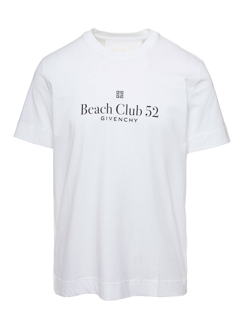 La Plage White Crewneck T-Shirt With Logo Print Cotton Man Tshirts And Polo Shirts