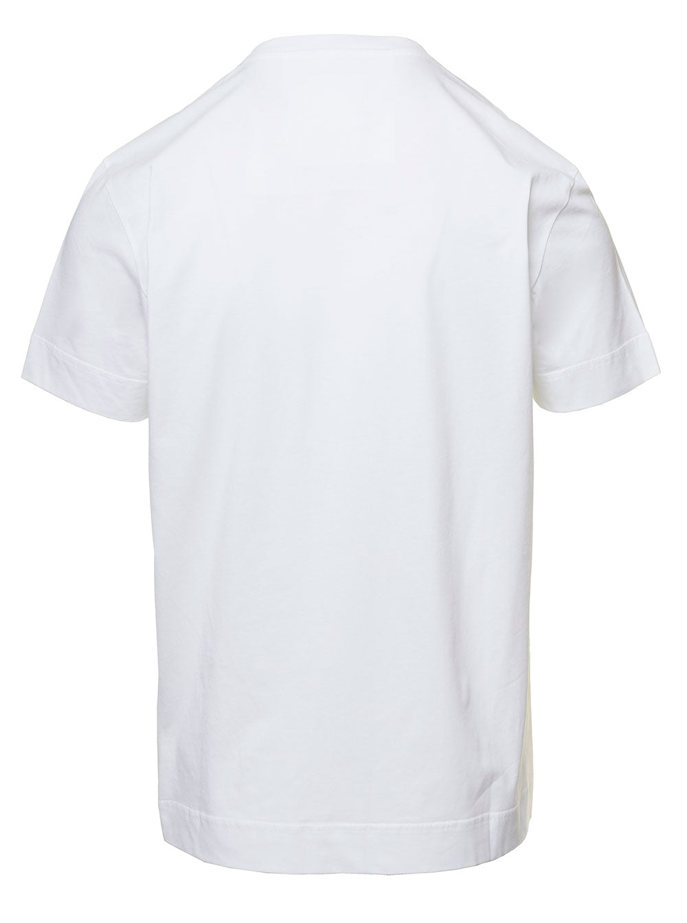 La Plage White Crewneck T-Shirt With Logo Print Cotton Man Tshirts And Polo Shirts