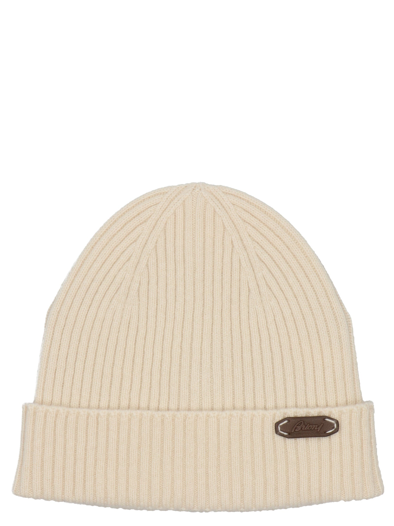 Fishermans rib beanie White Cashmere Hat