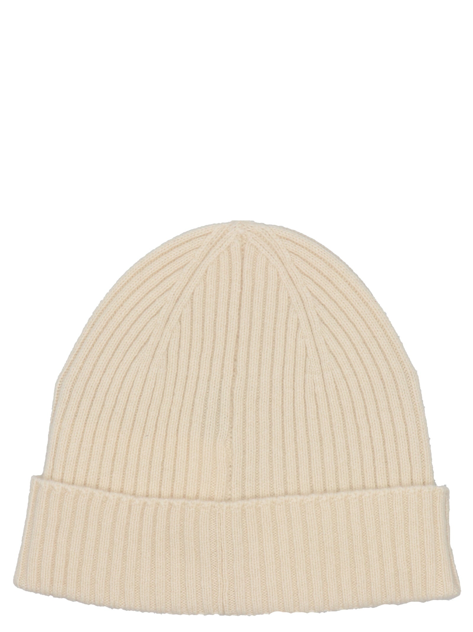 Fishermans rib beanie White Cashmere Hat