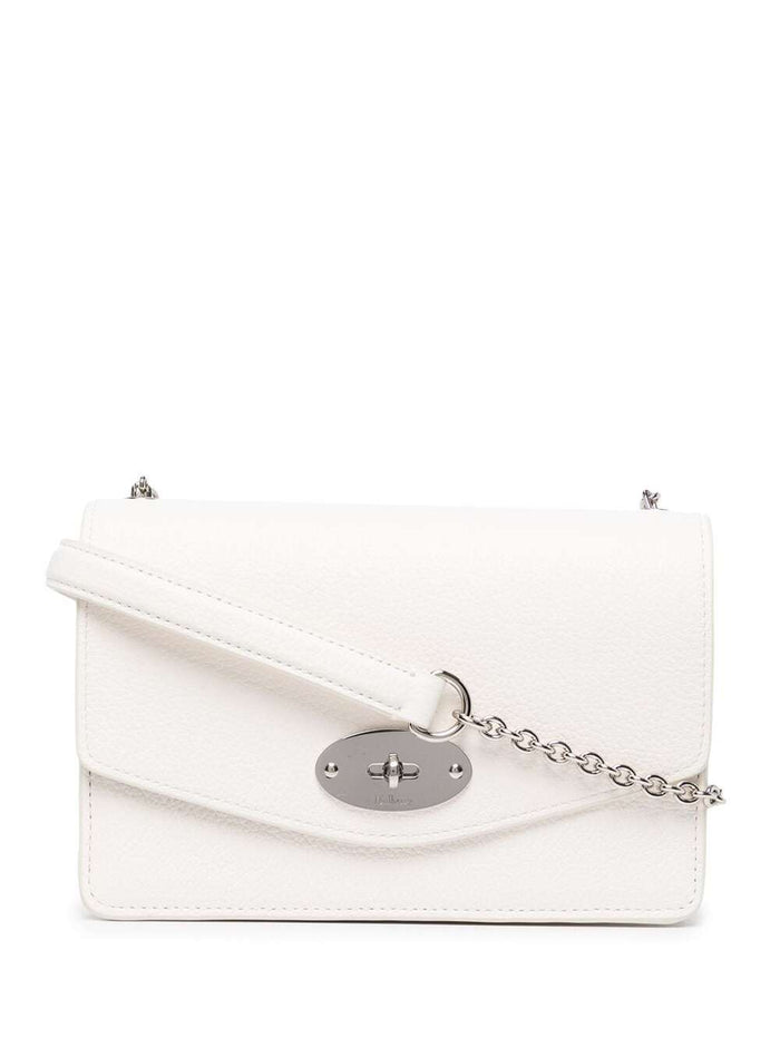 White Darley Crossbody Bag With Embossed Logo And Silver Details Leather Woman Bovine