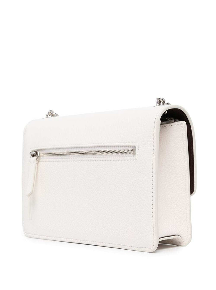 White Darley Crossbody Bag With Embossed Logo And Silver Details Leather Woman Bovine