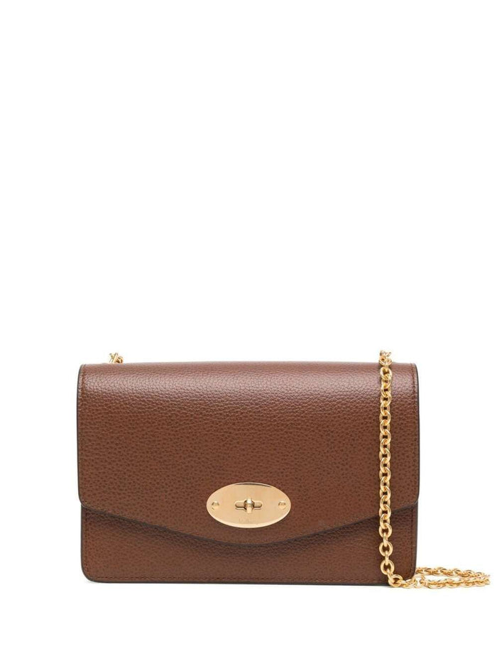Brown Darley Crossbody Bag With Twist-Lock Detail Leather Woman Bovine