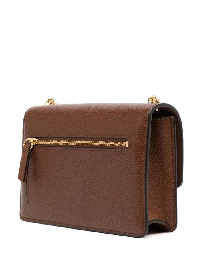 Brown Darley Crossbody Bag With Twist-Lock Detail Leather Woman Bovine