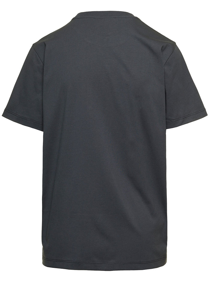 Dark Grey T-Shirt With Have A Nice Day Cat Logo Print Organic Cotton Woman Black Tshirts And Polo Shirts