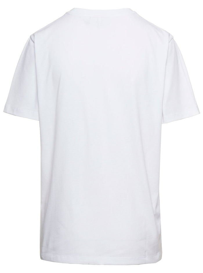 White T-Shirt With Time Traveller Cat Logo Print Organic Cotton Woman Tshirts And Polo Shirts
