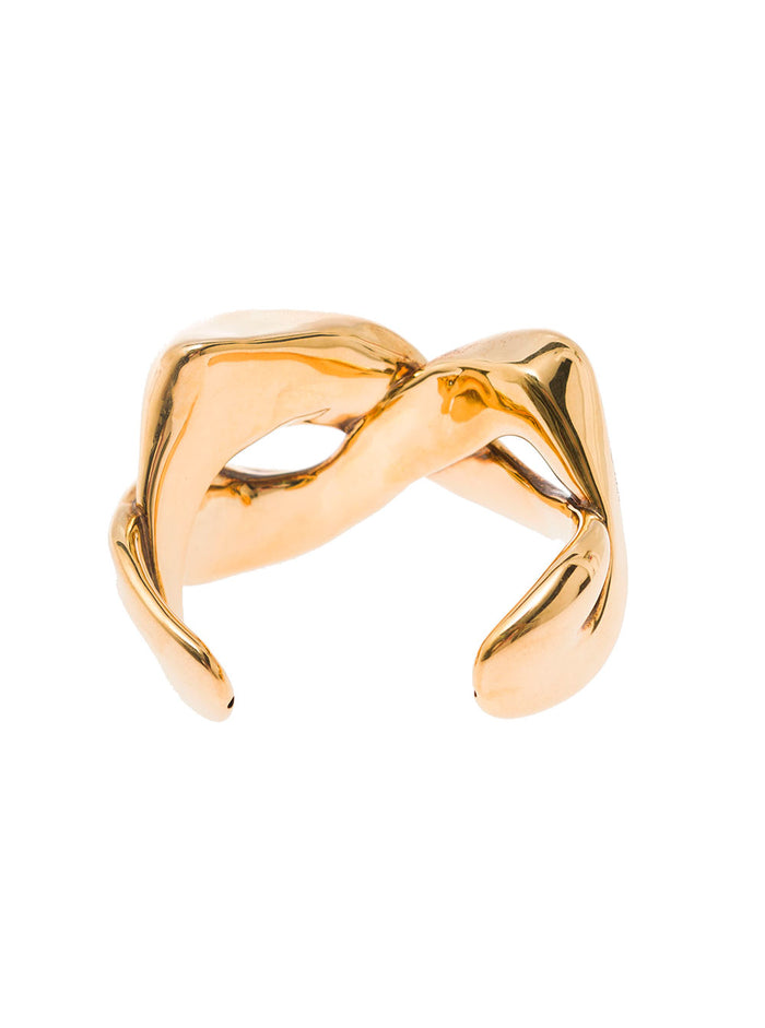 Antique Gold Twisted Cuff Brass Woman Metallic Bracelet