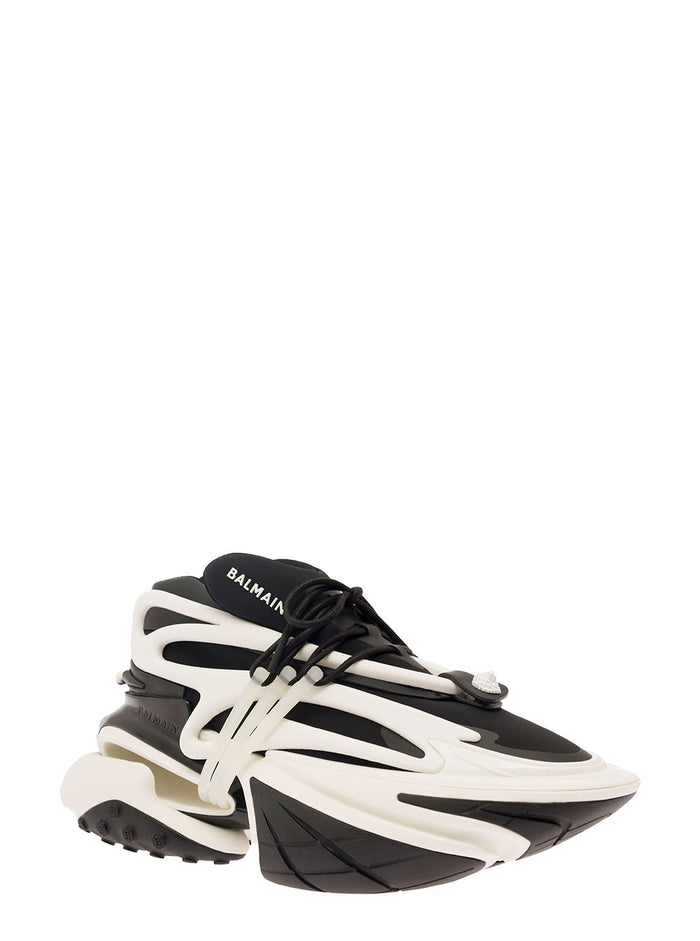 Unicorn-Neoprene & Calfskin Black Sneaker